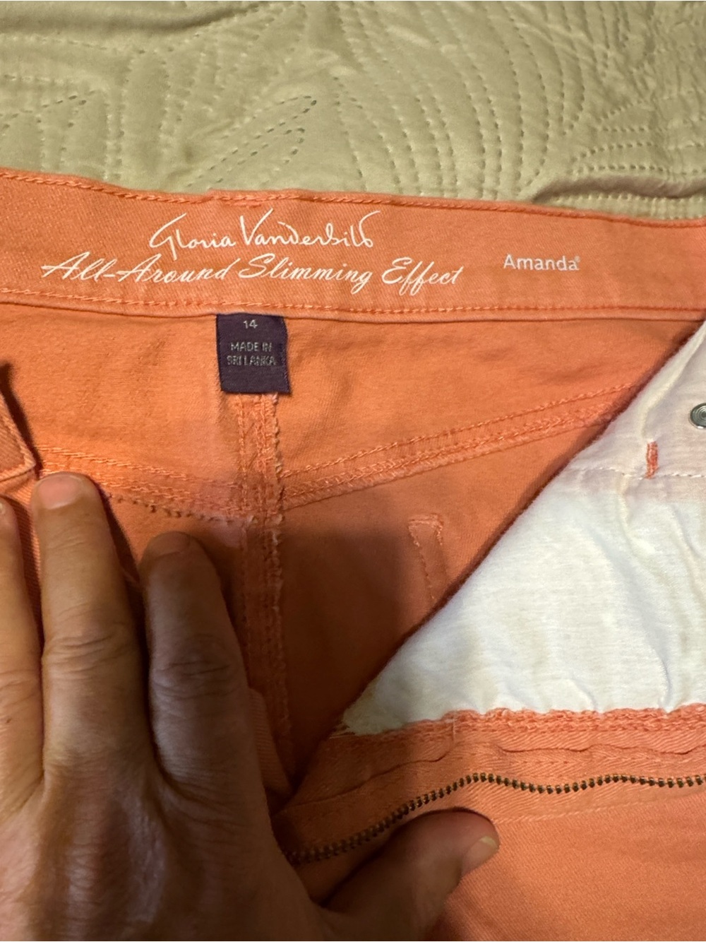 Gloria Vanderbilt Amanda Slim-Fit Jeans in Coral Orange